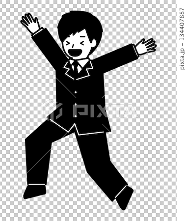 Boy jumping with joy Boy jumping with joy 134407887