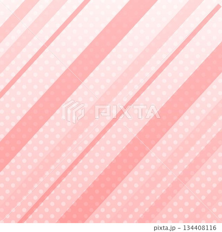 正方形の背景　ドットのパターンと斜め線　グラデーション　赤 134408116