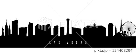 Vector silhouette illustration of Las Vegas City urban skyline. Vector silhouette illustration of Las Vegas City urban skyline. 134408294