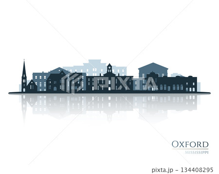 Oxford skyline silhouette with reflection 134408295