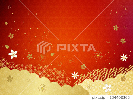 金箔和柄背景 134408366