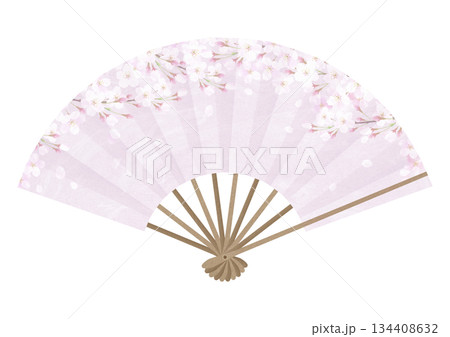 桜が華やかな扇子イラスト 桜が華やかな扇子イラスト 134408632