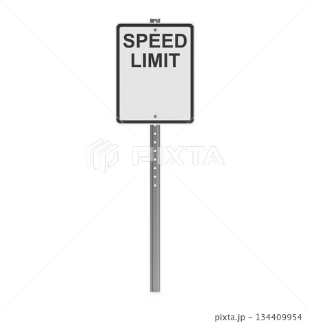 Regulatory Speed Limit Traffic Sign on a Pole Regulatory Speed Limit Traffic Sign on a Pole 134409954