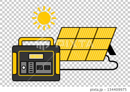 Charging a portable power source with a solar panel 134409975
