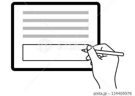 タブレット画面でデジタル署名 タブレット画面でデジタル署名 134409976