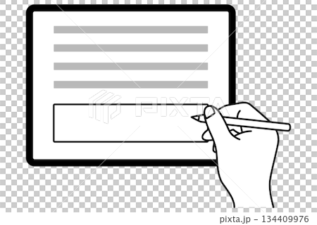 タブレット画面でデジタル署名 タブレット画面でデジタル署名 134409976