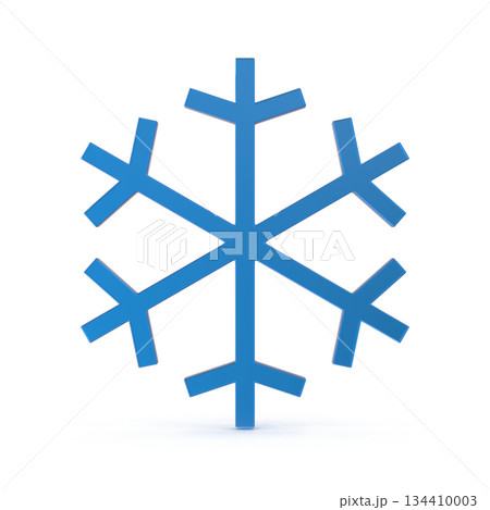 Blue 3D Snowflake Symbol for Winter and Cold Weather Concepts 134410003