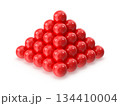Shiny Red Spheres Stacked in a Perfect Pyramid 134410004