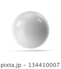 Realistic White Glossy Sphere with Shadow 134410007