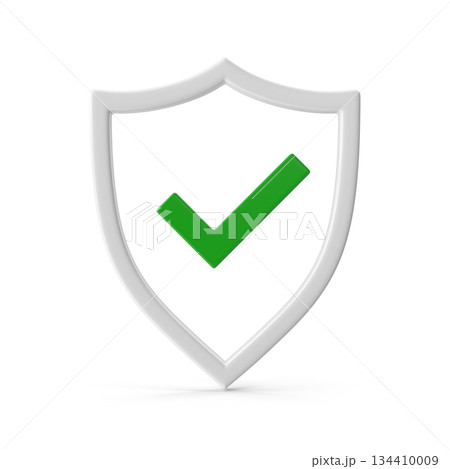 Security Shield with Green Checkmark Icon Security Shield with Green Checkmark Icon 134410009