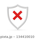 Security Shield with Red X Mark 134410010