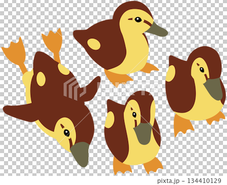 Wild bird ducklings illustration material Wild bird ducklings illustration material 134410129