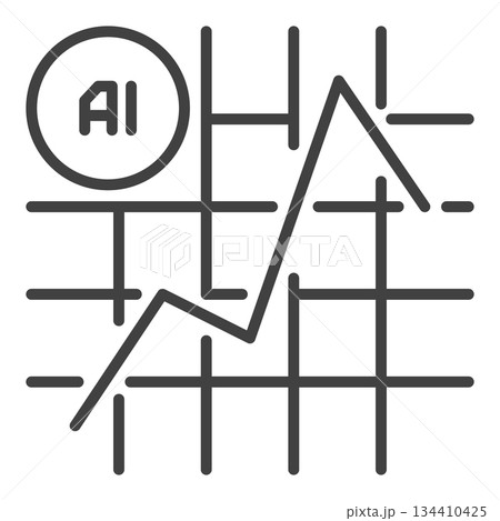 AI Chart vector AI icon or symbol in outline style 134410425