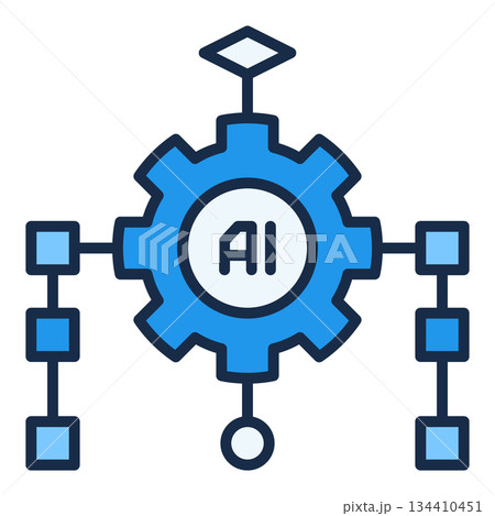 Artificial Intelligence Algorithm vector AI colored icon or design element Artificial Intelligence Algorithm vector AI colored icon or design element 134410451