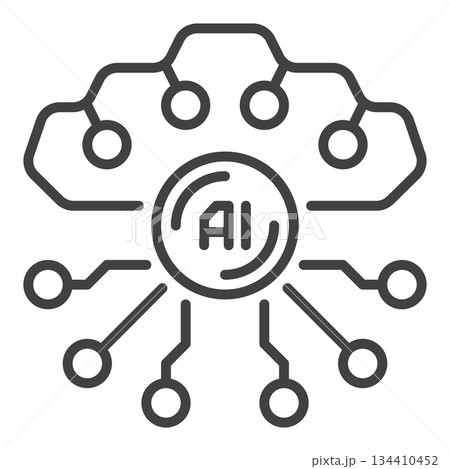 Artificial Intelligence Technology vector AI icon or symbol in outline style Artificial Intelligence Technology vector AI icon or symbol in outline style 134410452