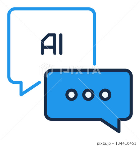 Artificial Intelligence Chat vector AI Speech Bubbles colored icon or symbol Artificial Intelligence Chat vector AI Speech Bubbles colored icon or symbol 134410453