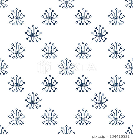 Vector AI Brain - Artificial Intelligence thin line seamless pattern Vector AI Brain - Artificial Intelligence thin line seamless pattern 134410521