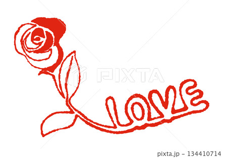 手書き文字とイラスト素材・バラとLOVE 手書き文字とイラスト素材・バラとLOVE 134410714
