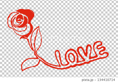 手書き文字とイラスト素材・バラとLOVE 手書き文字とイラスト素材・バラとLOVE 134410714