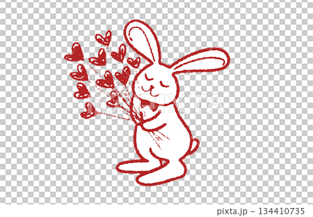手繪插畫素材:懺悔兔 手繪插畫素材:懺悔兔 134410735