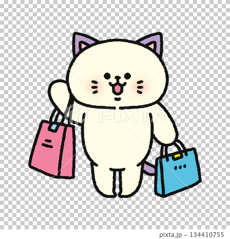 Cute cat shopping Cute cat shopping 134410755