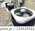 Outdoor HVAC units in winter snow 134410922