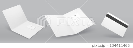 Hotel key card mockups set isolated on background 134411466