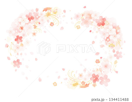 毎年見ても飽きの来ない満開の桜 134411488