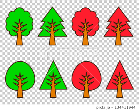 樹形圖示插圖素材集 2 134411944