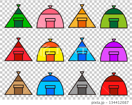 Tent icon material set 2 Tent icon material set 2 134412087