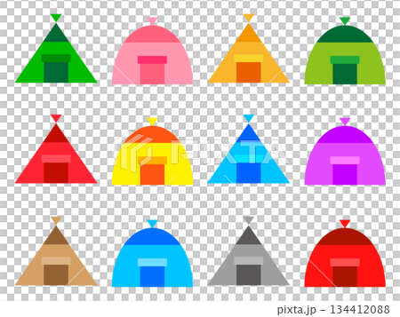 帳篷圖示素材集 帳篷圖示素材集 134412088