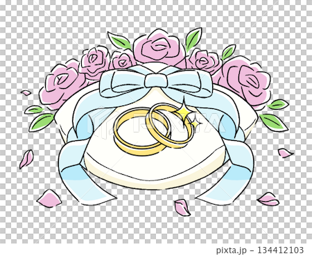 戒指和花朵插圖 134412103
