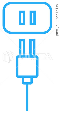 電源プラグとコンセントのフラットアイコン 134413139
