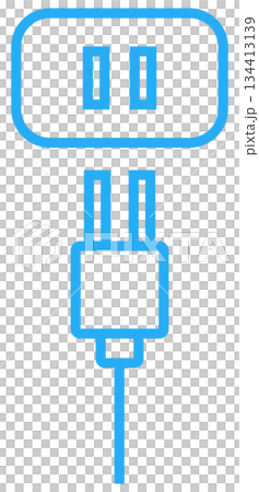 電源プラグとコンセントのフラットアイコン 134413139