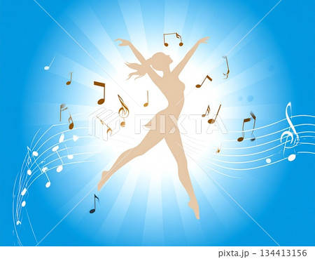 踊る　シルエット 134413156