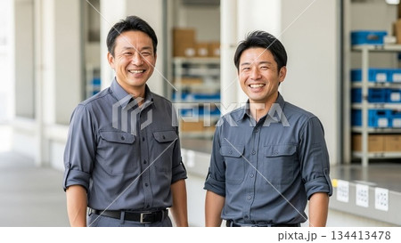 倉庫で働く作業員 134413478