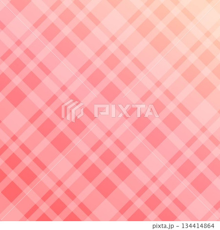 正方形の背景　グラデーションと白のチェック柄　赤 134414864