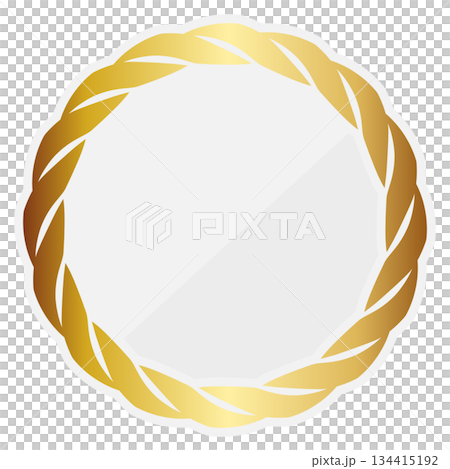 奢華的白色和金色金屬框架 134415192