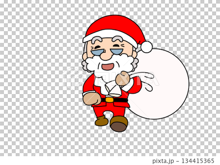 Santa walking forward, left foot forward Santa walking forward, left foot forward 134415365