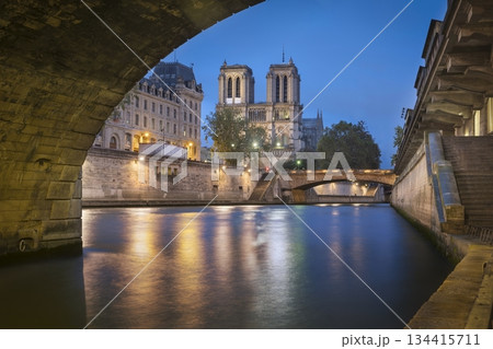 Notre Dame and Blue Hour 134415711