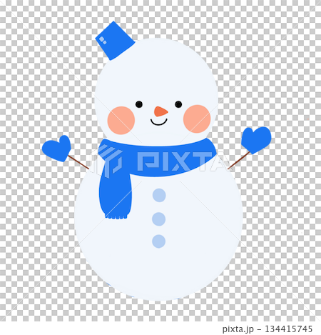藍色水桶雪人 134415745