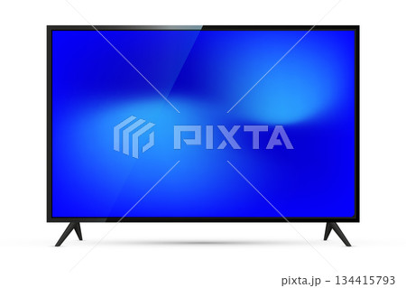 4K TV flat screen realistic. TV flat screen lcd, plasma, tv mock up. Vector illustration. 4K TV flat screen realistic. TV flat screen lcd, plasma, tv mock up. Vector illustration. 134415793