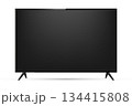 4K TV flat screen realistic. TV flat screen lcd, plasma, tv mock up. Vector illustration. 134415808