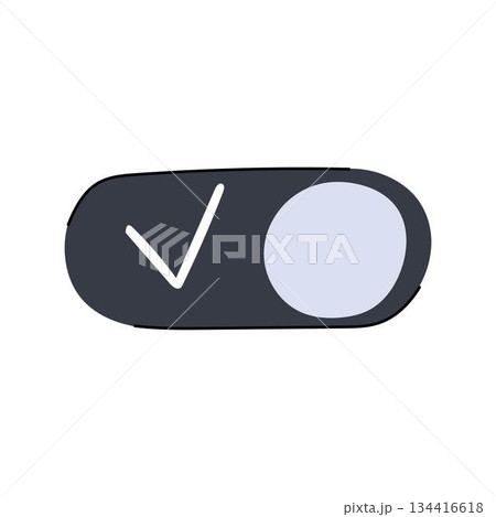 User interface toggle switch presenting activated state User interface toggle switch presenting activated state 134416618