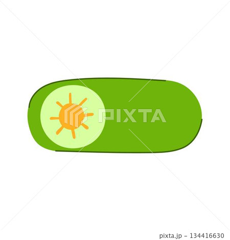 Toggle switch with sun icon setting day mode Toggle switch with sun icon setting day mode 134416630