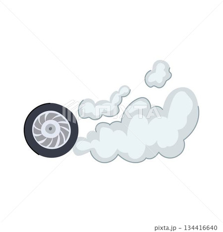 Wheel generating tire smoke effect icon 134416640