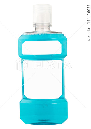 Blue mouthwash isolated on white background 134416678