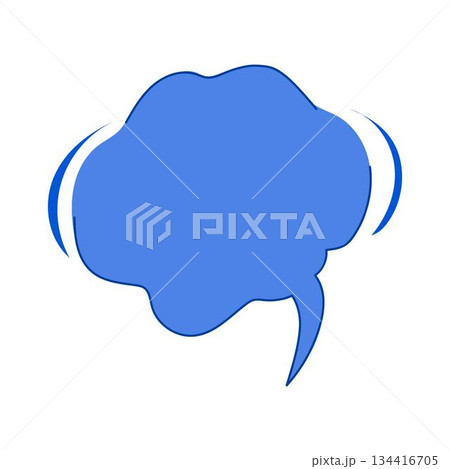 Blue comic thought bubble with dynamic emphasis 134416705