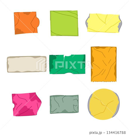 Collection of blank vintage paper and tape pieces Collection of blank vintage paper and tape pieces 134416788