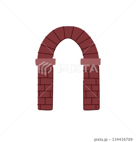 Brick archway structure forming a decorative entrance portal 134416789